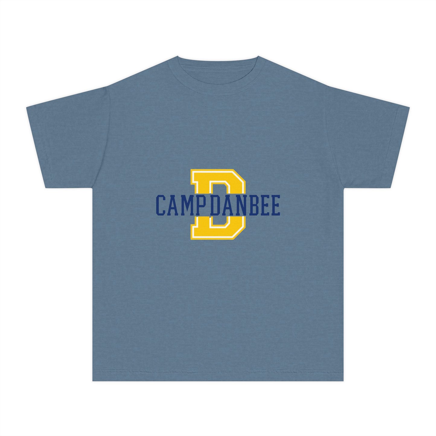 Youth T-Shirt — Camp Danbee Yellow Tee with Letter D