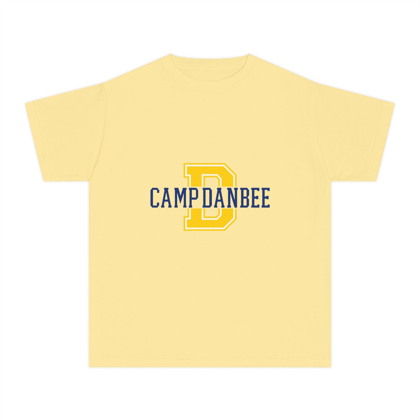 Youth T-Shirt — Camp Danbee Yellow Tee with Letter D