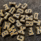 "Letter Drop" ✨ Gold Bling Alphabet Croc Charm — Letter W by JuliesDecal