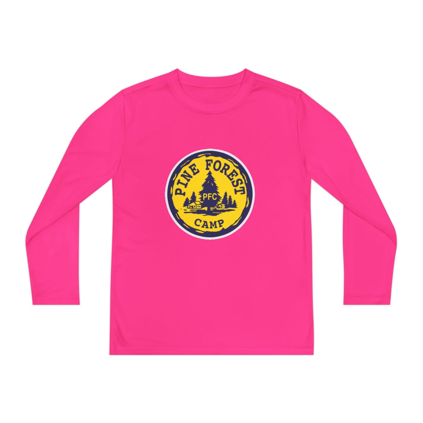 Youth Long Sleeve Tee - Pine Forest Camp Patch Design