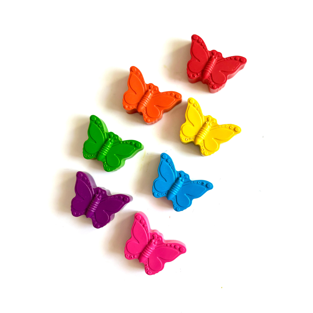 Butterfly shaped crayons colorful kids art supply