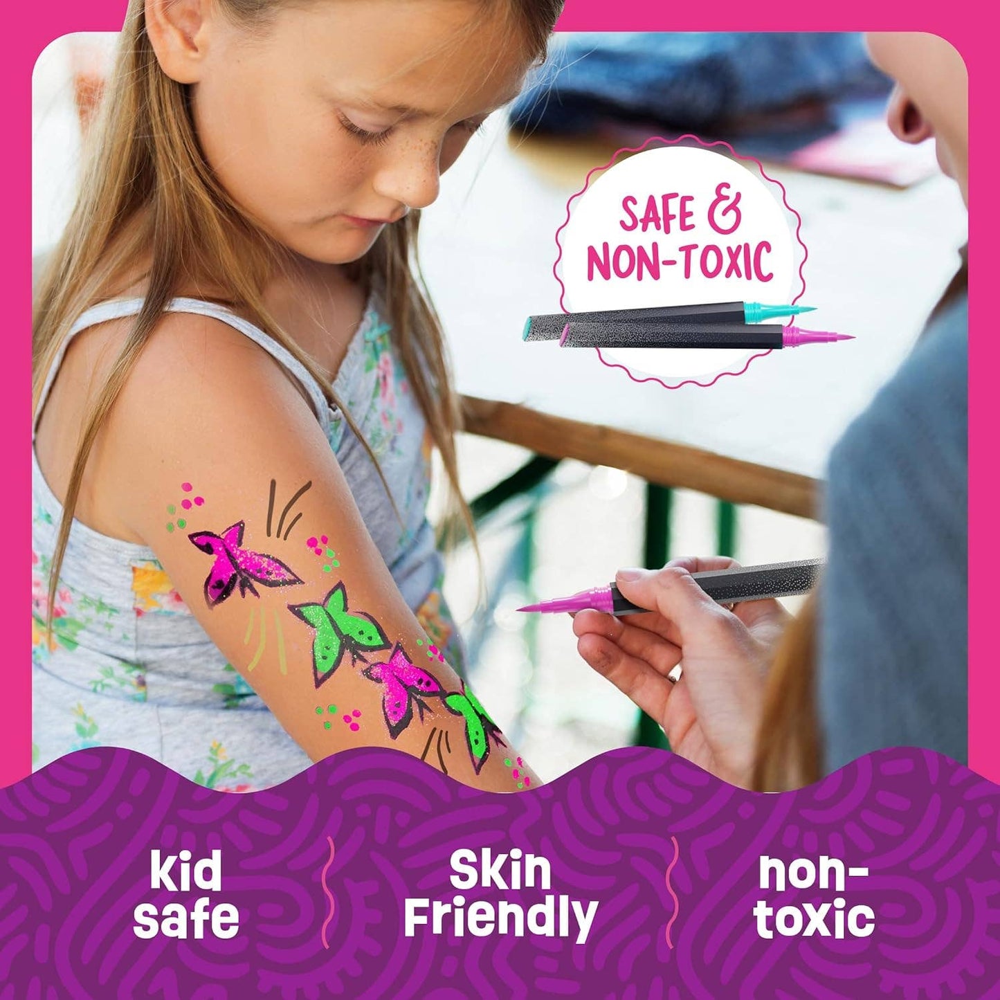"Ink Drop" 🖌️ Skin-Safe Temporary Tattoo Marker Set by Dan&Darci