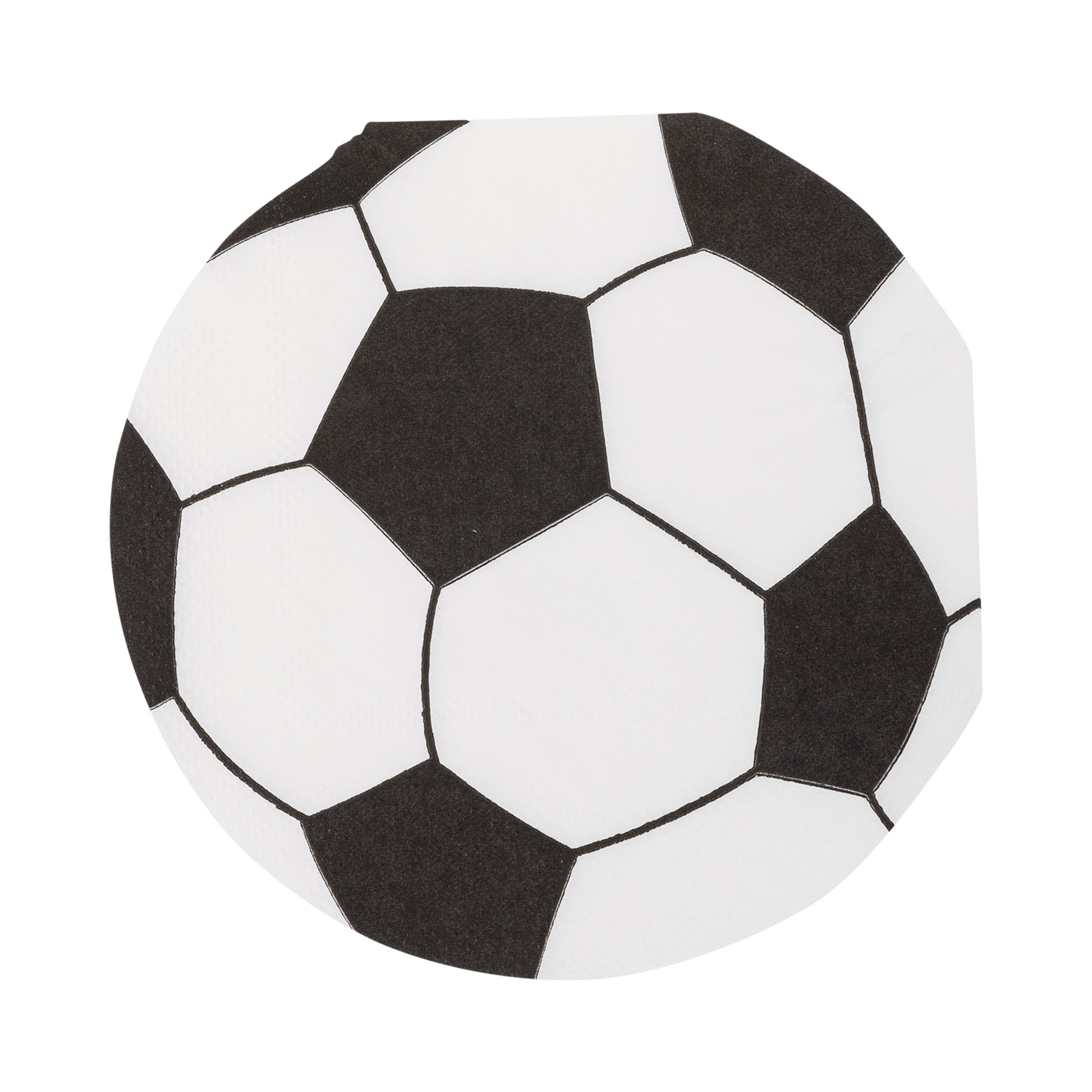 Set of 24 soccer ball napkins – 5"x5", perfect for soccer-themed parties, fun design & disposable convenience!