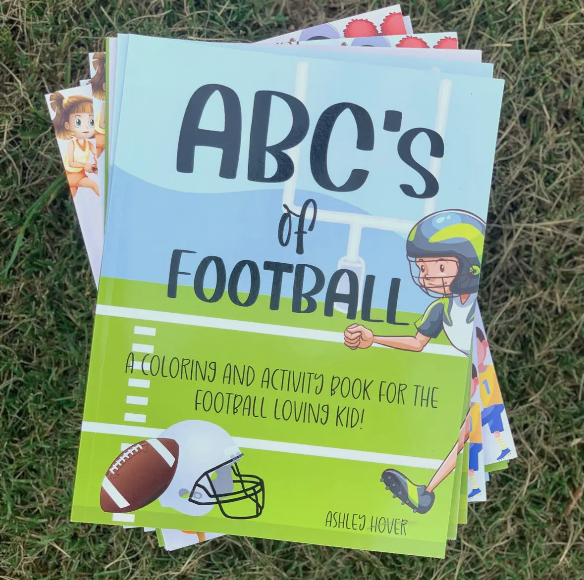 Football Coloring Books Party Favors featuring football-themed covers, with each book containing over 70 pages for coloring. Perfect for ages 1-8, ideal as birthday party favors, classroom giveaways, and more. Each coloring book measures approximately 11 inches tall by 8.5 inches wide