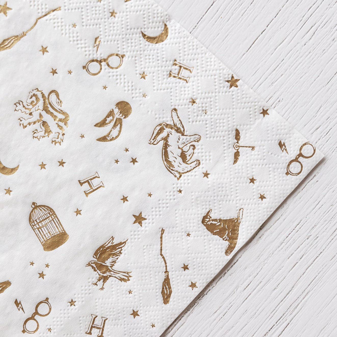Harry Potter x Bonjour Fête House Pride Large Party Napkins. Includes 24 officially licensed napkins, 6.5" folded. Perfect for Harry Potter-themed parties!