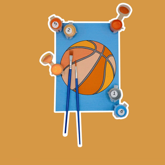 Mini basketball paint by number kit for kids