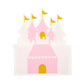 Princess castle-shaped guest napkins, measuring 6" x 7", featuring gold foil accents. Perfect for adding elegance and fun to any royal-themed event or party.