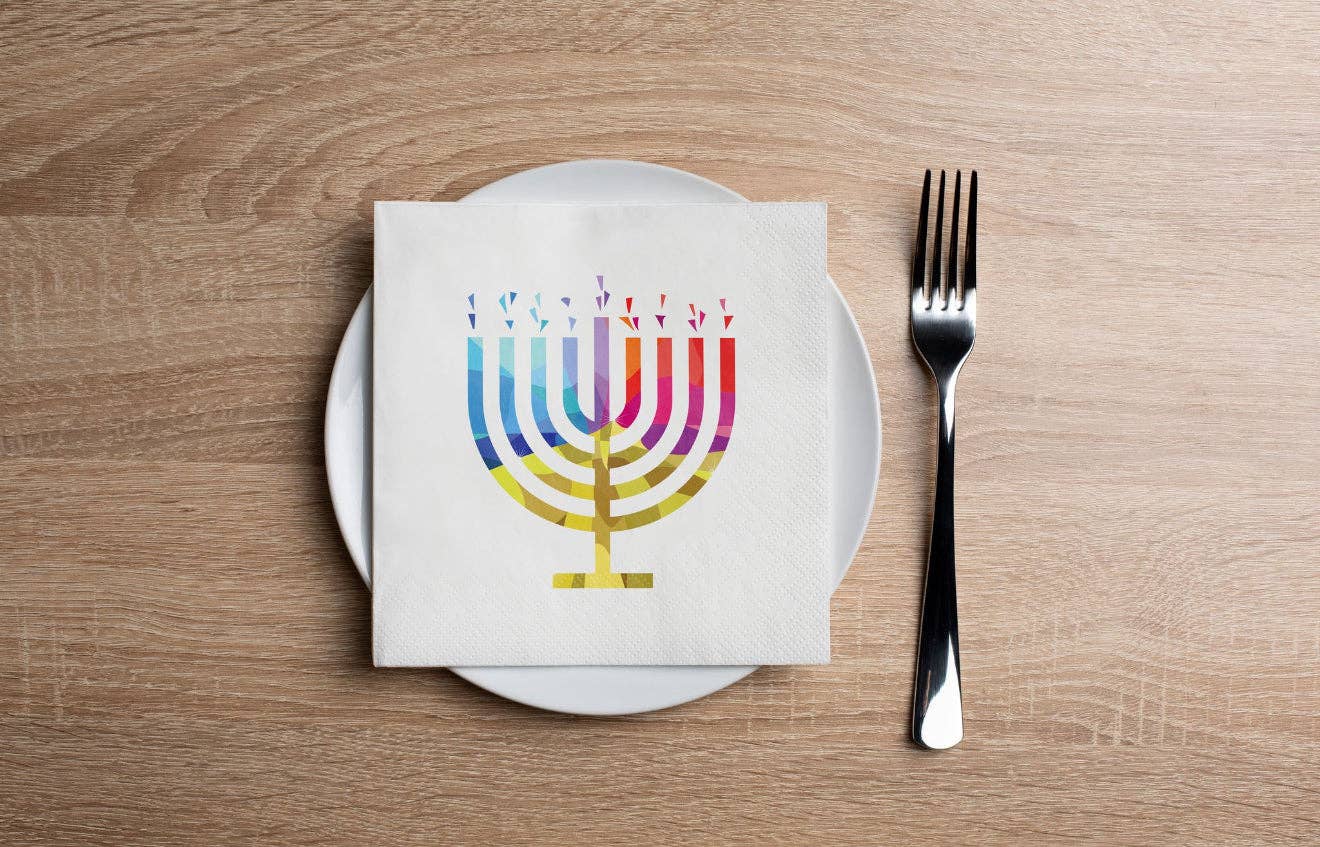 Blue and white Hanukkah party napkins