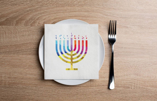 Blue and white Hanukkah party napkins