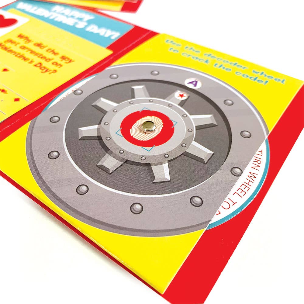 Non candy Valentine cards with puzzle decoder