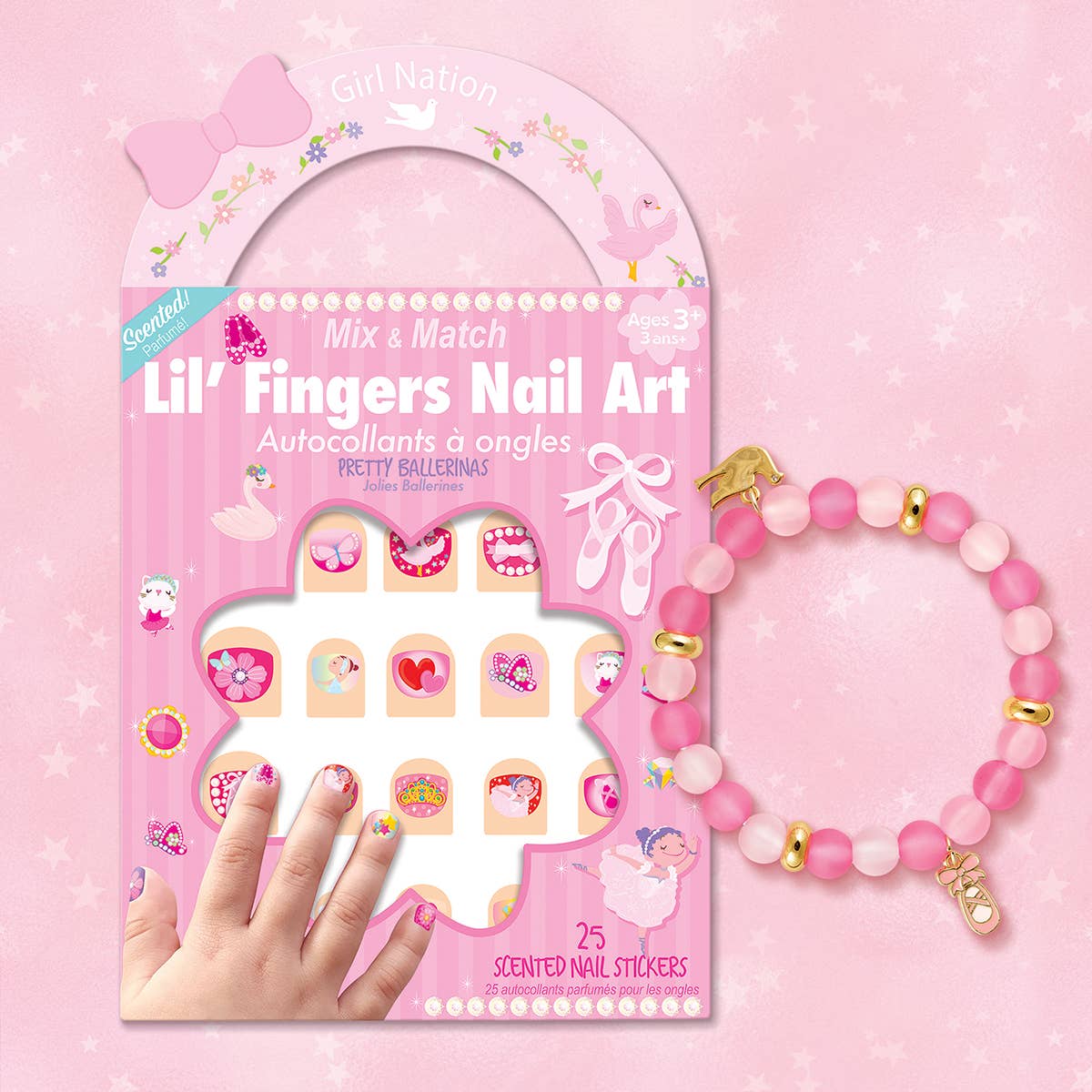 “Twinkle Toes” 🩰 Ballet Bracelet and Nail Sticker Gift Pack