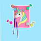 Mini unicorn paint by number kit for kids