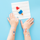 Patriotic party tattoos with silver and gold accents for the perfect Independence Day celebration.
