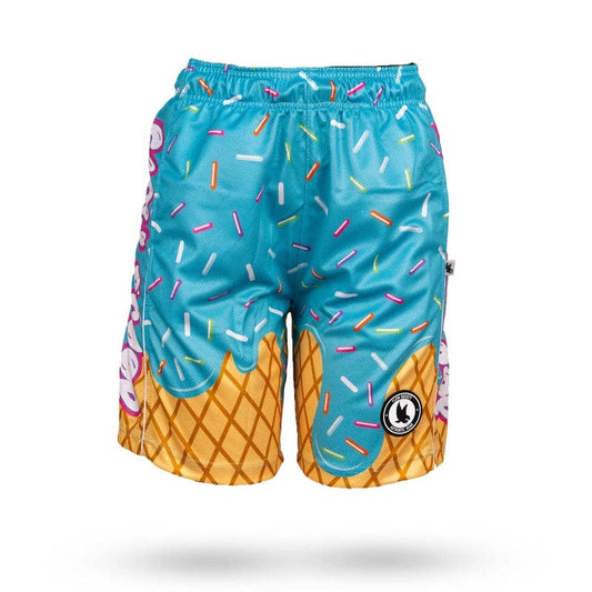 "Scoop There It Is" 🥍 Boys Blue Lacrosse Mesh Shorts by Flow Society