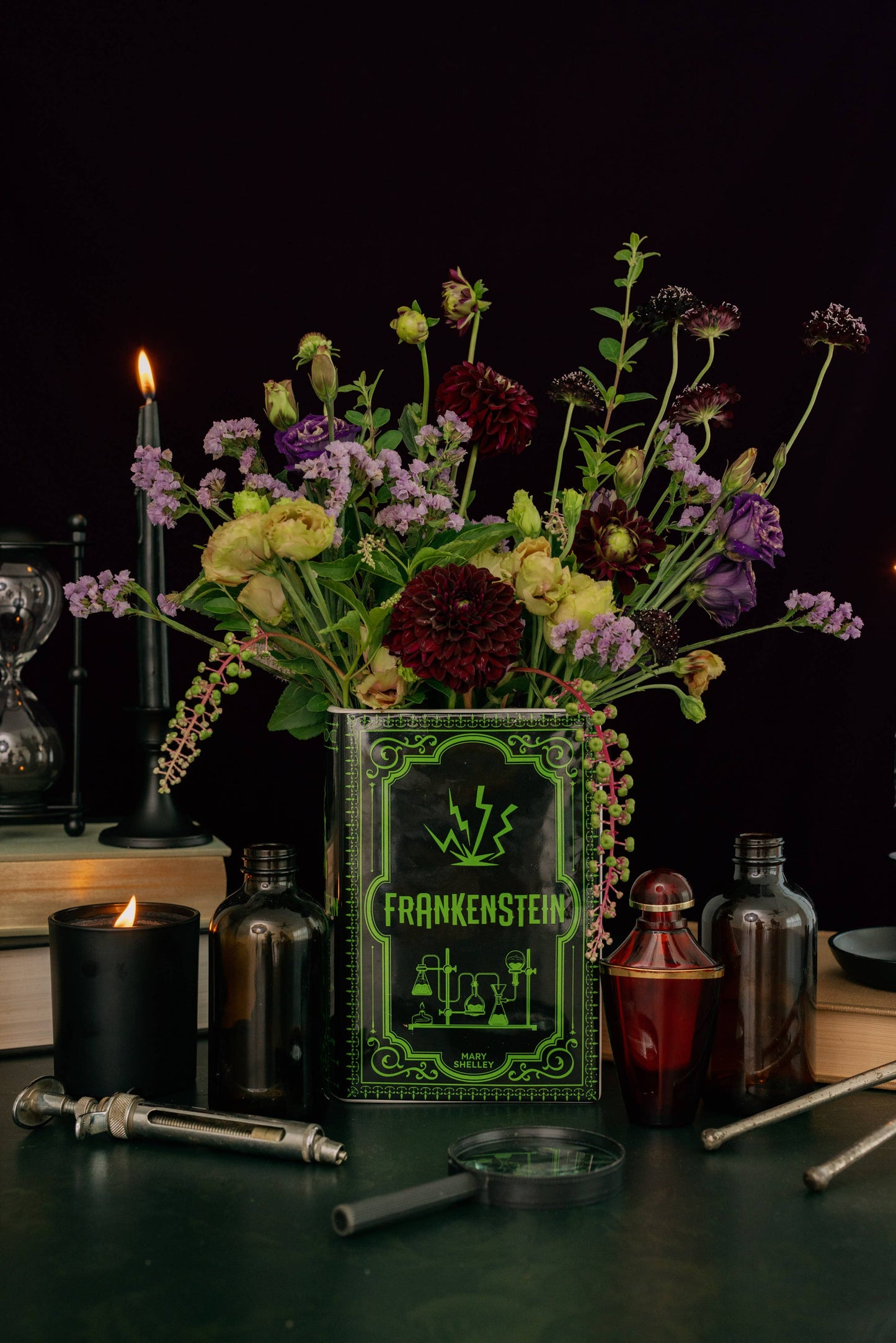 Mary Shelley Frankenstein ceramic decorative book vase