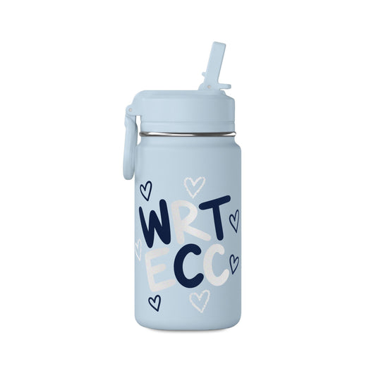 “Sip Sip Hooray” 🖍️ Marker Script & Doodle Hearts WRT ECC Kids Water Bottle by CGO