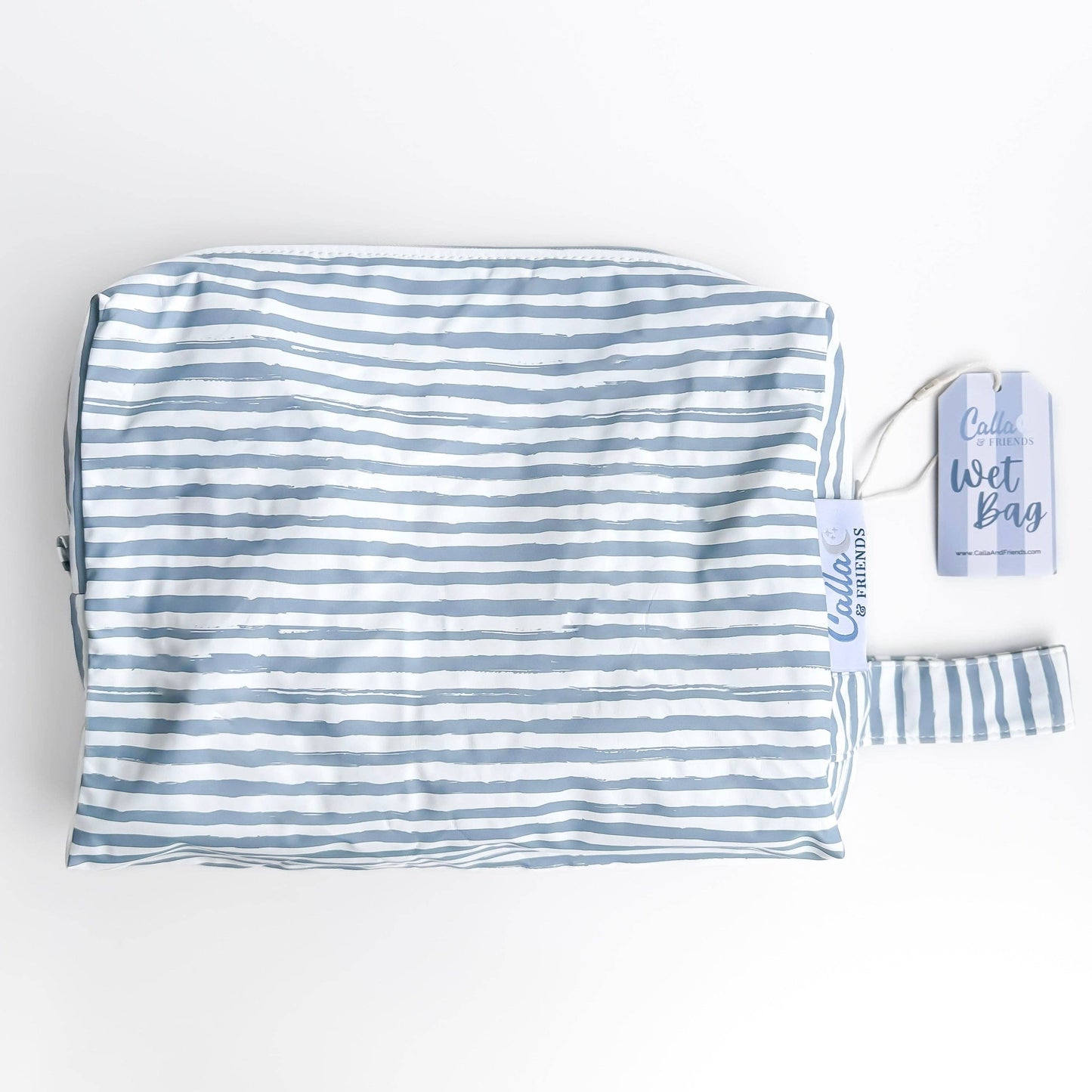 "Everything Wet" 💦 Brush Stripes Blue Wet Bag by Calla & Friends