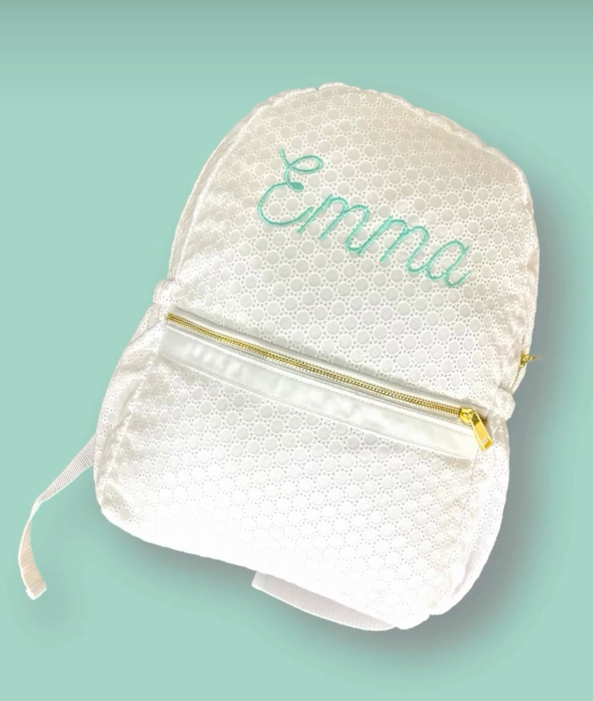 girls ipad mini backpack purse Eyelet Small Backpack White by Mint Kids School Bag – Chief Gifting Officers