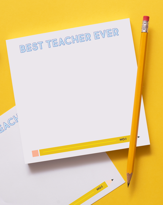 “Best Teacher Ever” ✏️ Teacher Notepad by Joy Creative Shop