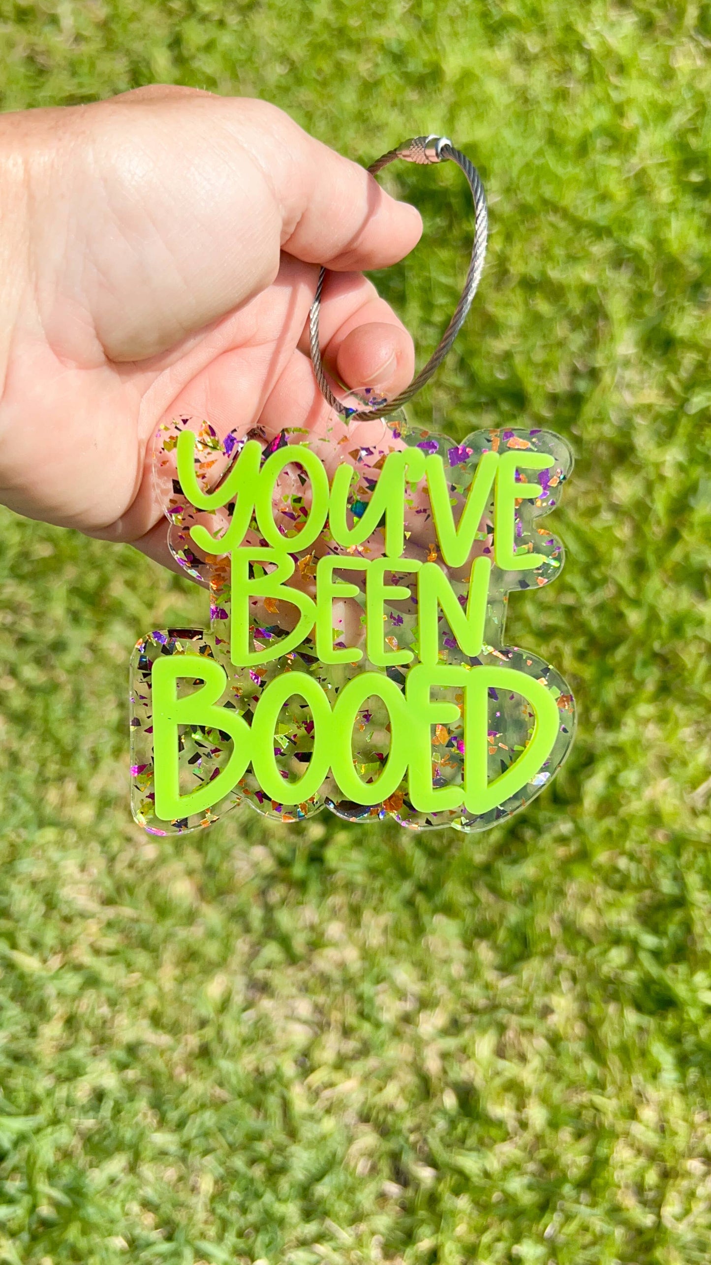 Halloween boo basket tag reusable acrylic charm