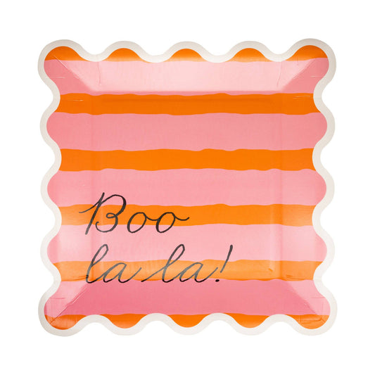 “Boo La La” 🎀👻 Pink & Orange Halloween Plates