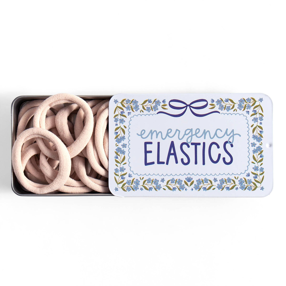 "Tie It Back" 🎀 Emergency Hair Ties Travel Tin (20 Elastics) by Pippi Post