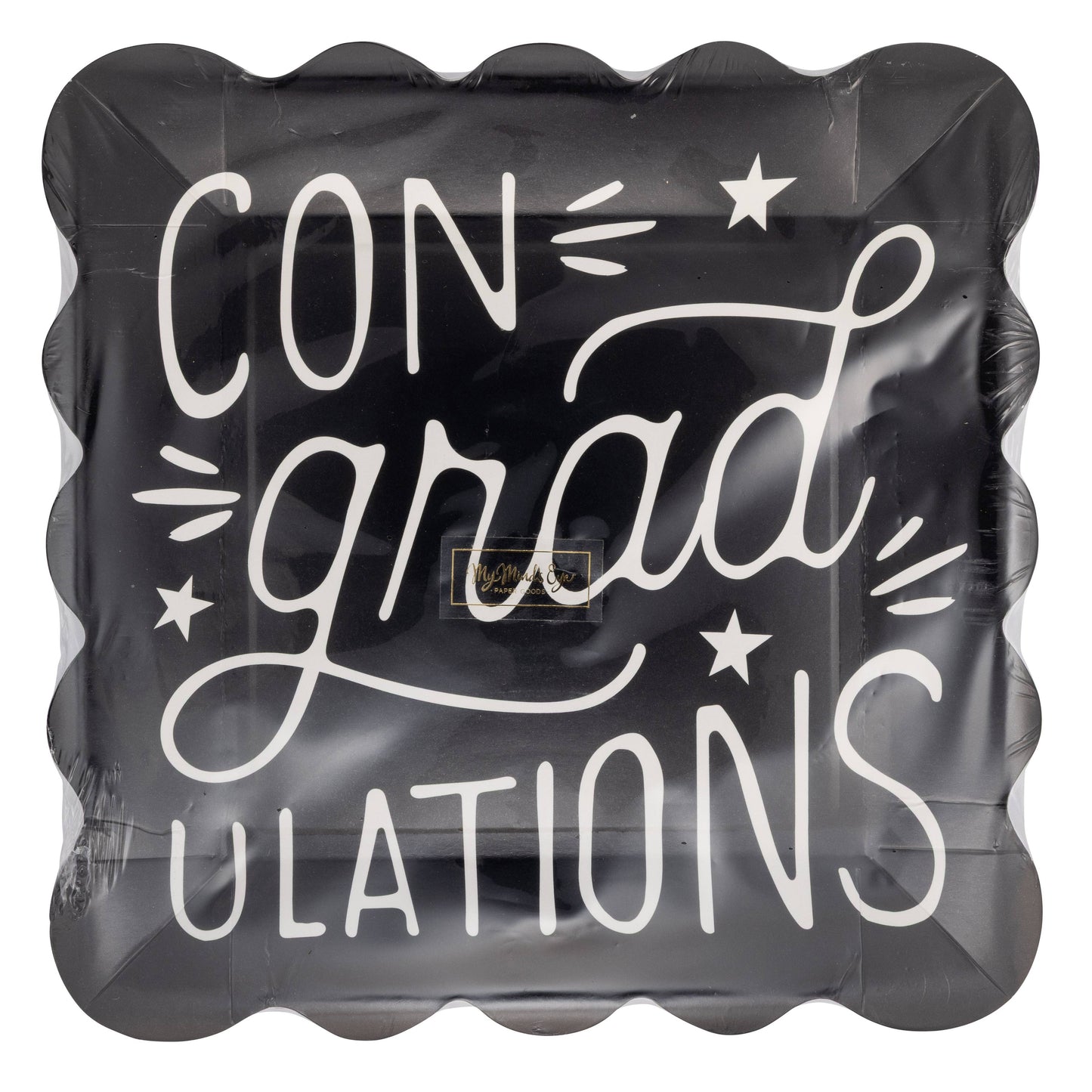 “ConGRADulations!” 🎓 Bold Graduation Dinner Plates by My Mind’s Eye