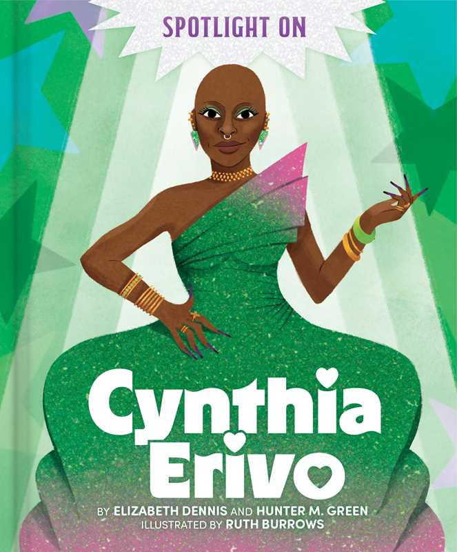 Glitter-covered Cynthia Erivo biography for kids