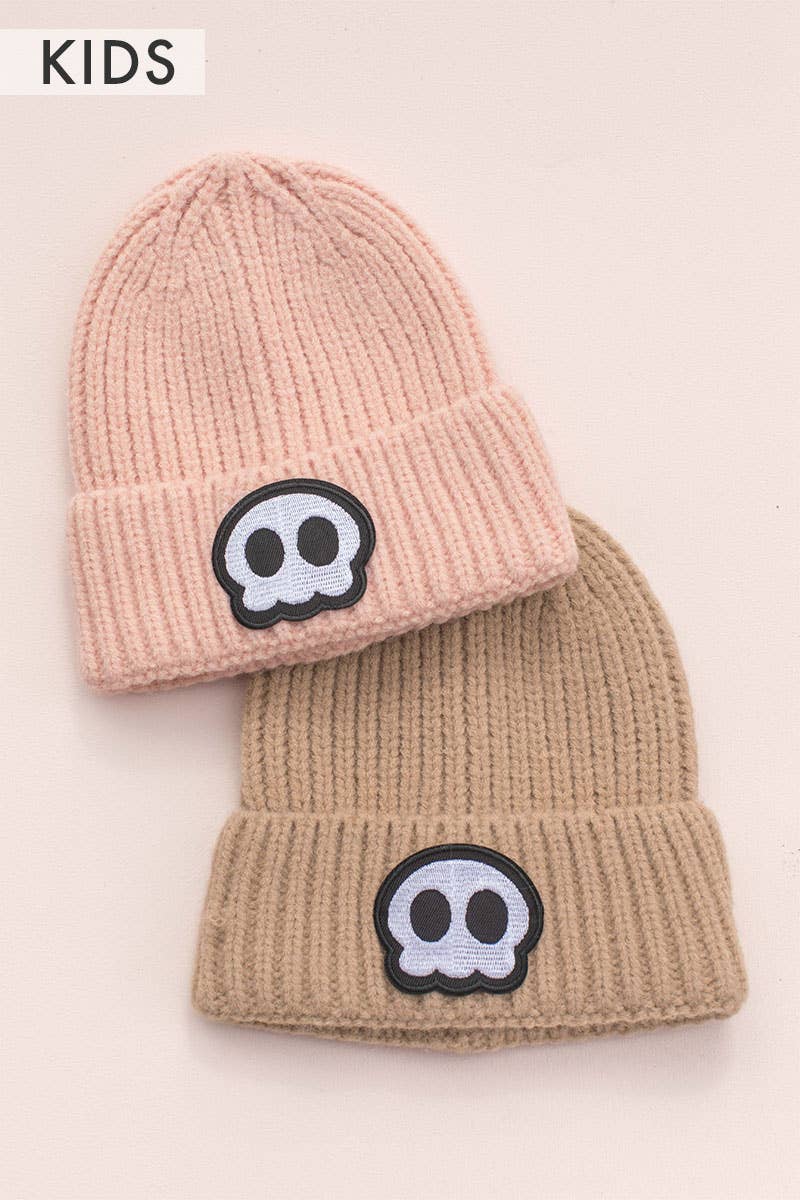 “Creep It Cozy” 💀🧶 Kids Skull Knit Beanie