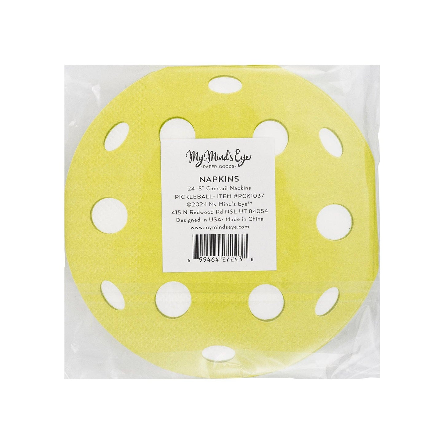 Pickleball-themed cocktail napkins designed to upgrade your gatherings with fun and vibrant decor. This set includes 24 paper napkins, each measuring 5 x 5 inches, perfect for pickleball enthusiasts and players of all levels. Add a touch of pickleball spirit to your parties and entertain with style using these unique napkins