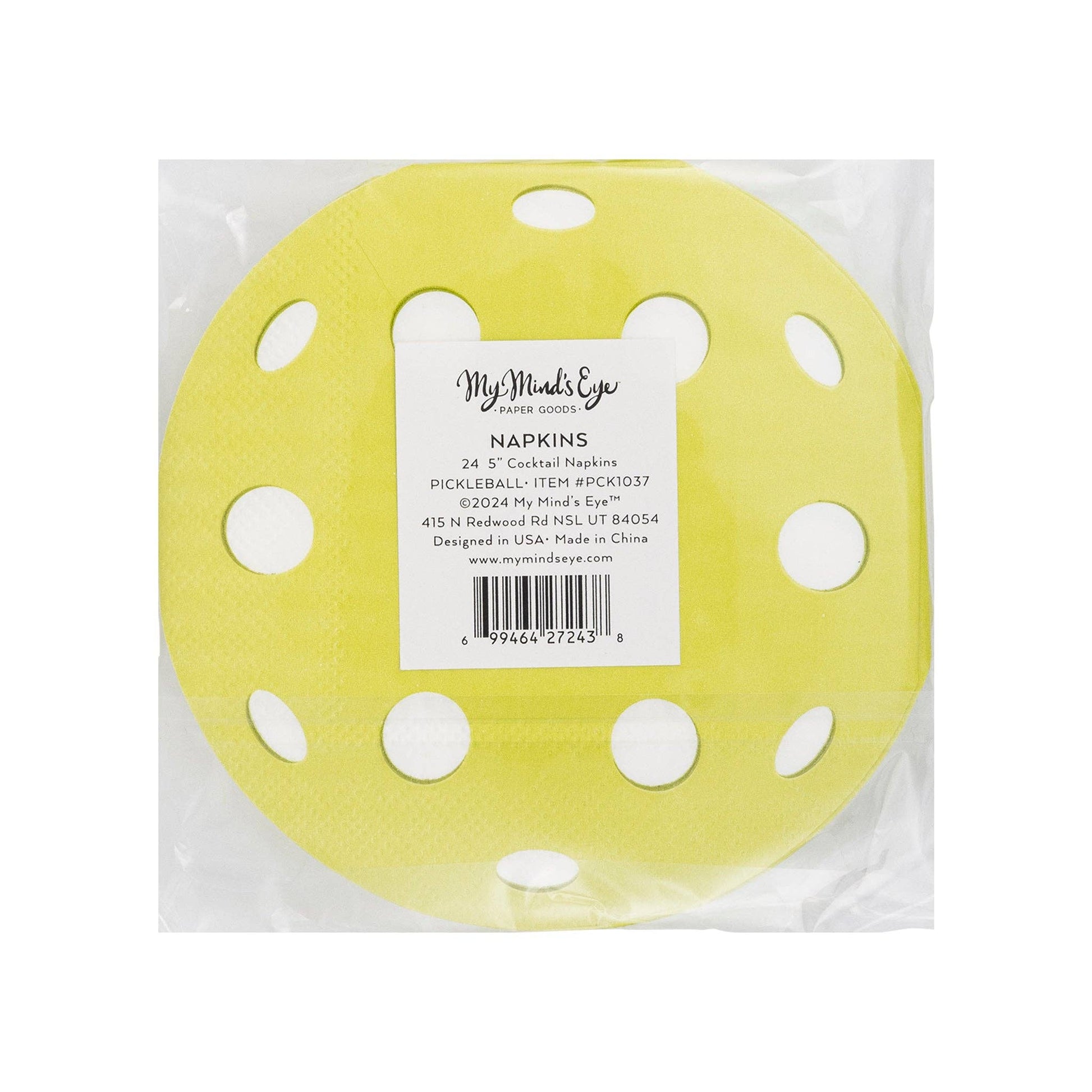 Pickleball-themed cocktail napkins designed to upgrade your gatherings with fun and vibrant decor. This set includes 24 paper napkins, each measuring 5 x 5 inches, perfect for pickleball enthusiasts and players of all levels. Add a touch of pickleball spirit to your parties and entertain with style using these unique napkins