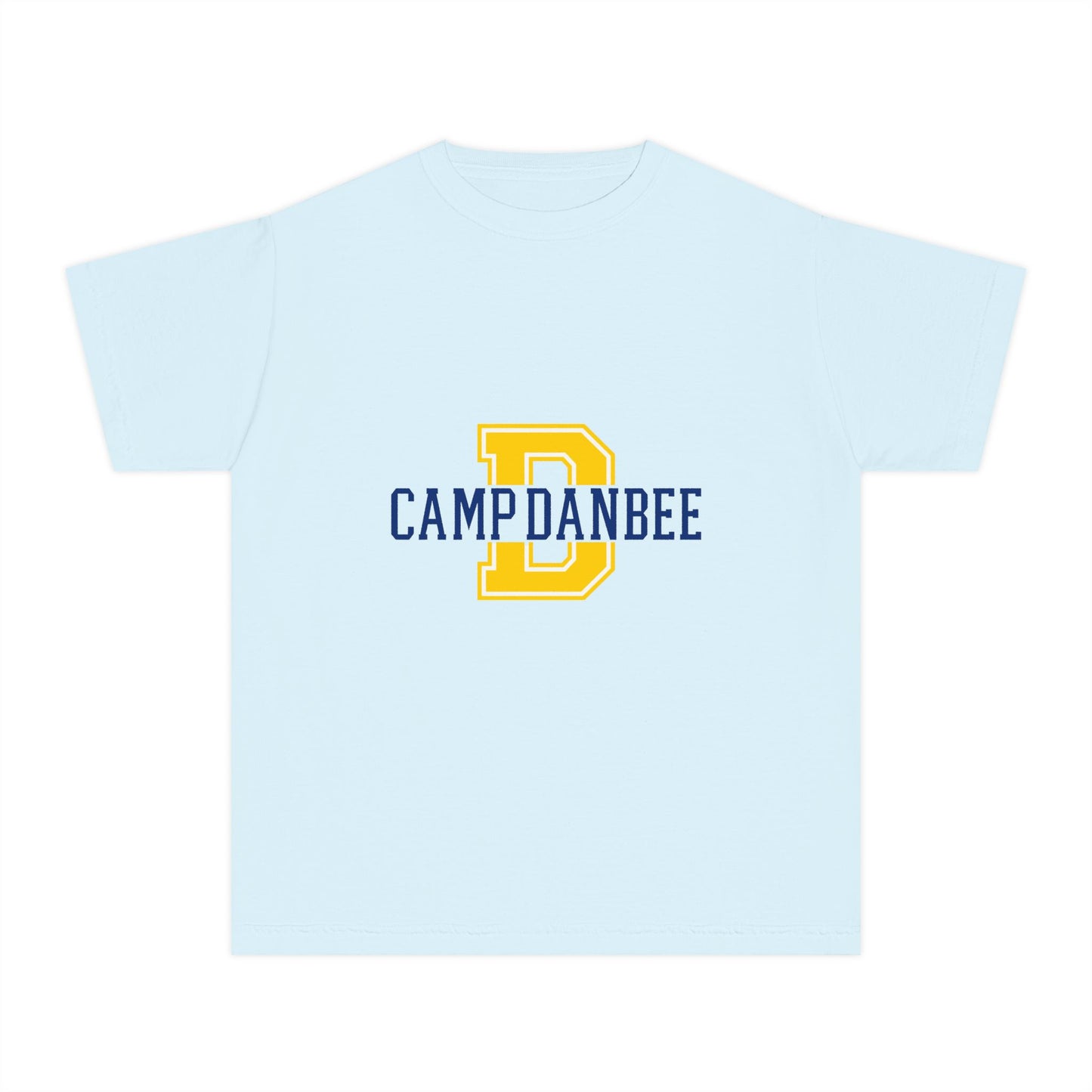 Youth T-Shirt — Camp Danbee Yellow Tee with Letter D