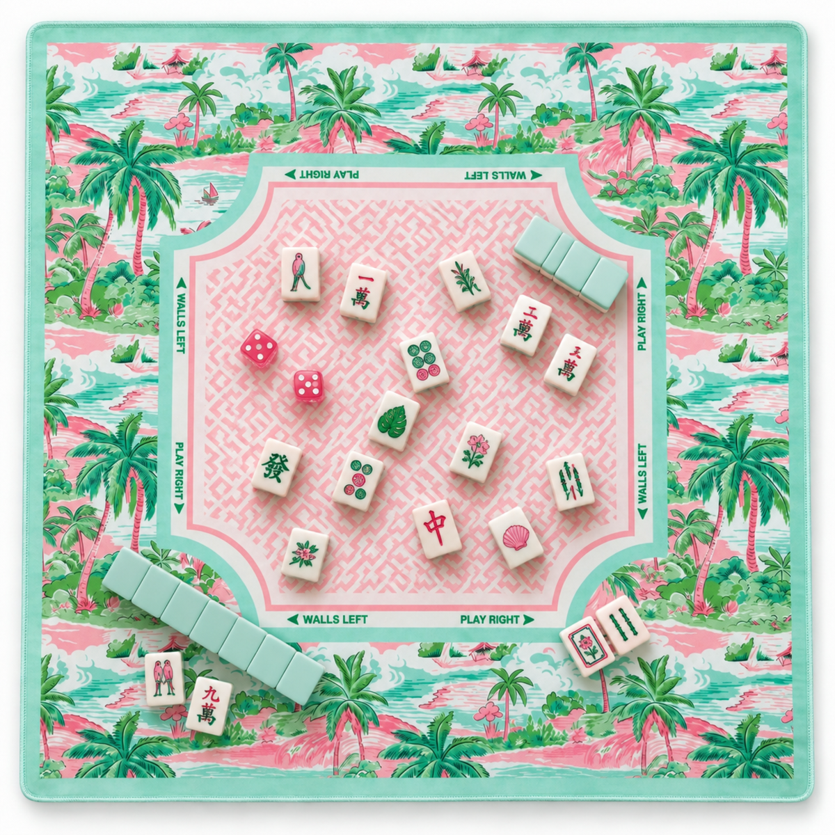 "Palm Reader" 🌴 Palm Resort Mahjong Complete Set with Playing Mat by Ellison+Young