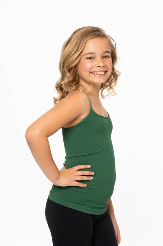 Girls dark emerald camisole spaghetti strap top