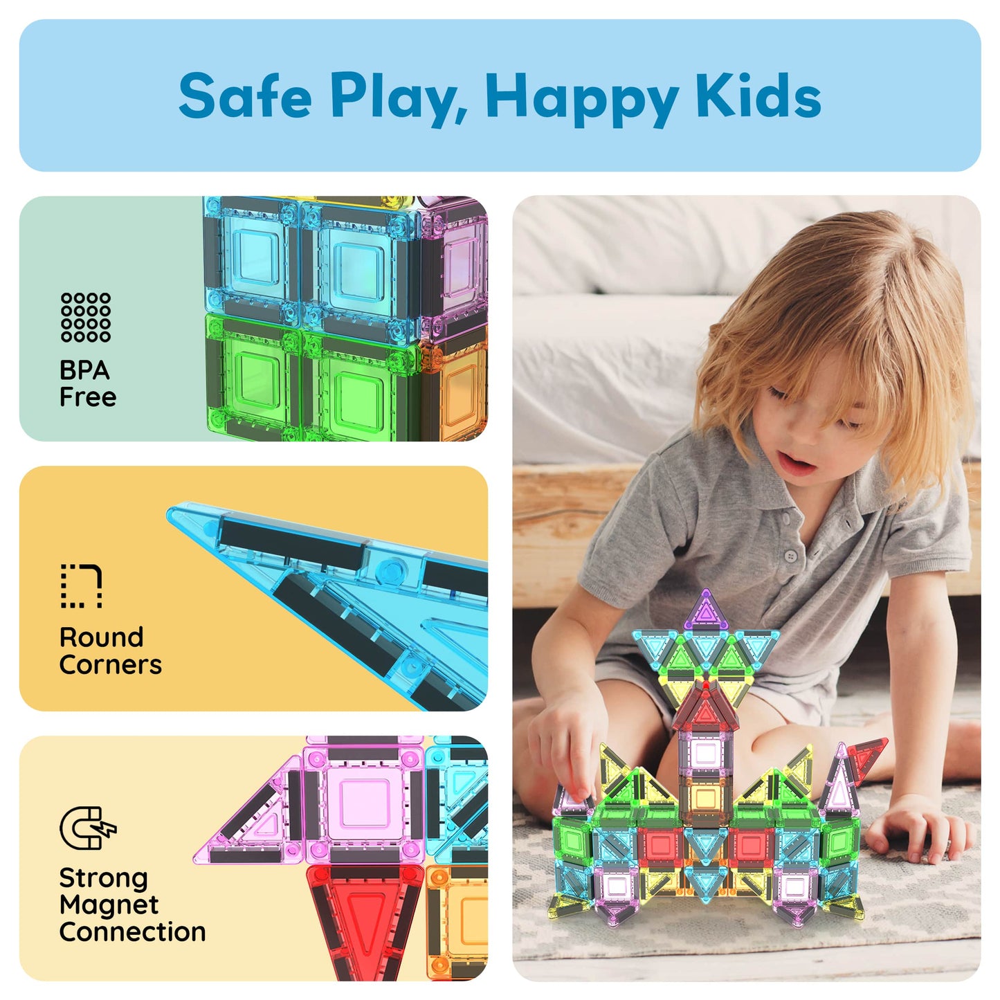 Colorful nano magnetic triangles in travel tin