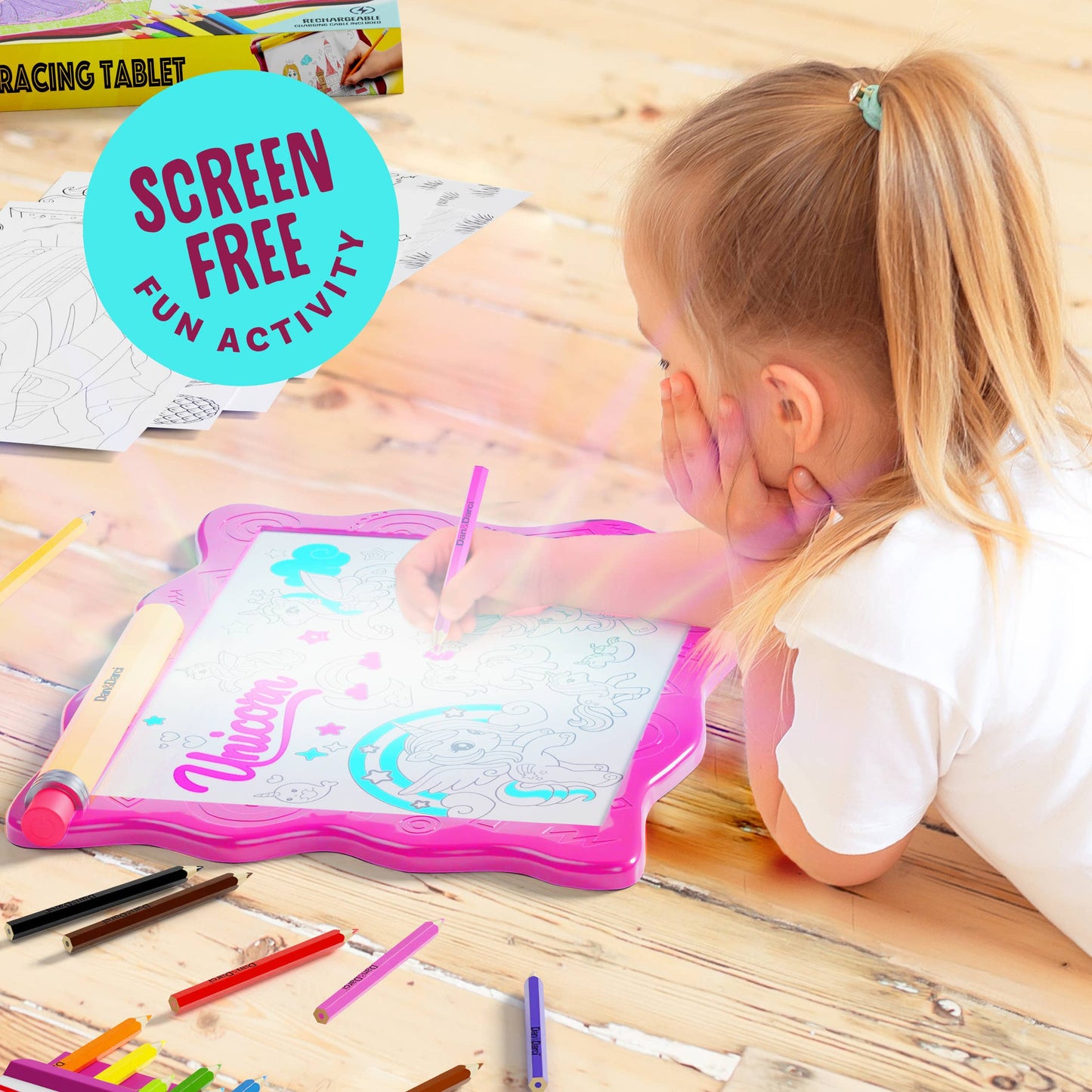 "Trace Race" ✏️ Light-Up Tracing Pad by Dan&Darci