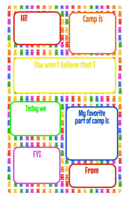 “Favorite Part of Camp” 🍭 Gummy Bear Fill in Stationery by Namedrops
