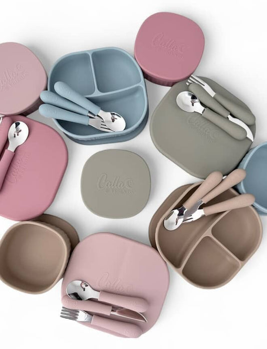 "Mealtime Mavens" 🍽️ Big Kids Slate Blue Utensils by Calla & Friends