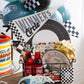 Racing Theme Paper Plates – 8 pack, 9-inch square, fun decor for birthdays and car lovers.