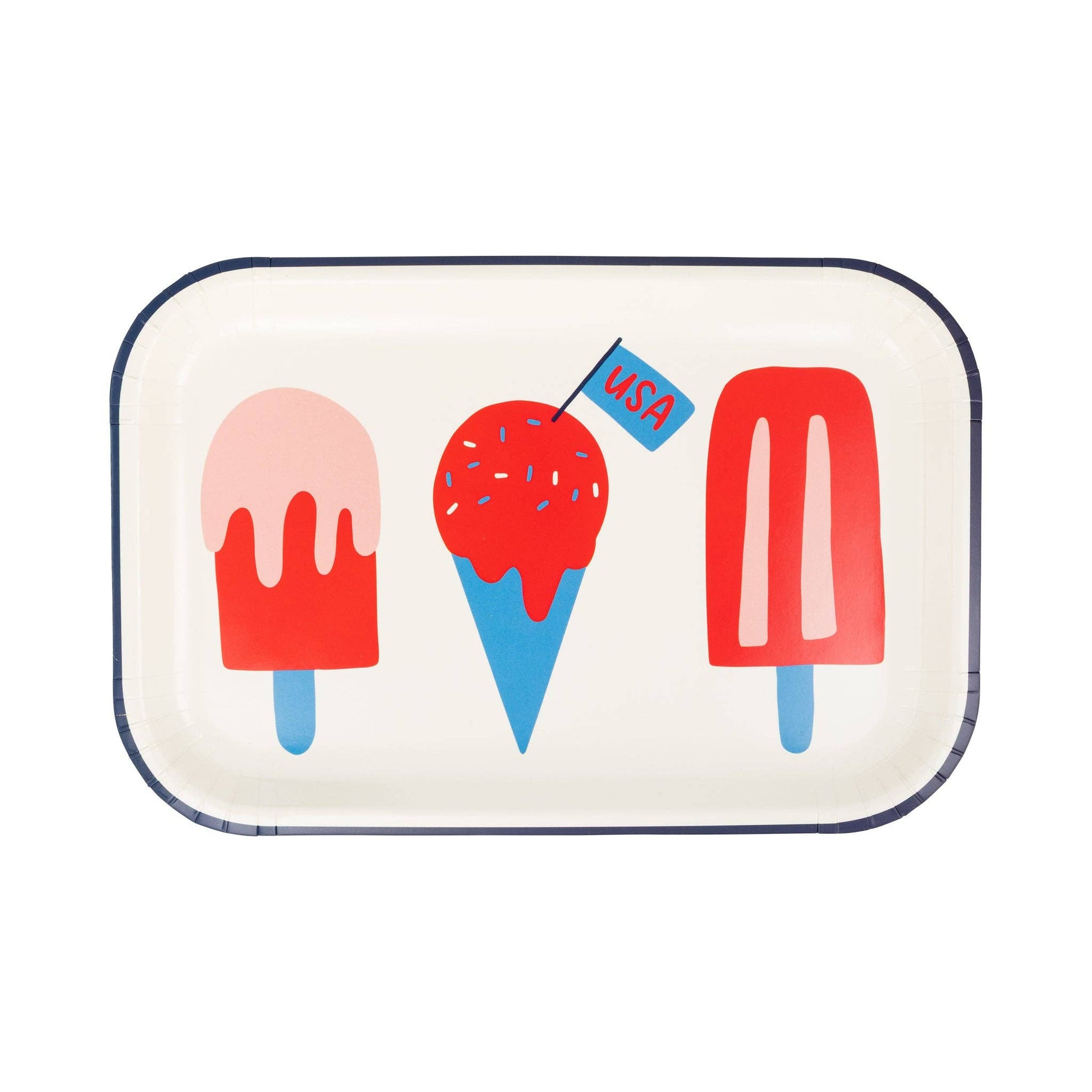 Popsicle Shaped Plates – 8 pack, 10x6.5 inches, perfect for summer and 4th of July parties