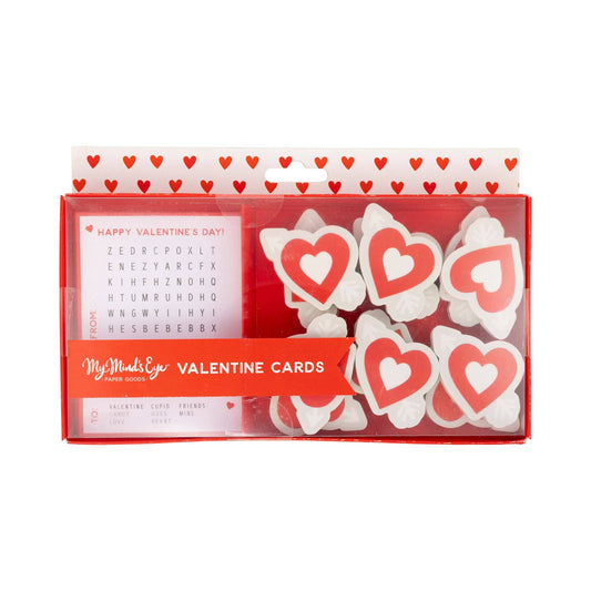 “Search & Love” 💘🔍 Valentine Word Search Cards & Eraser Set by My Mind's Eye