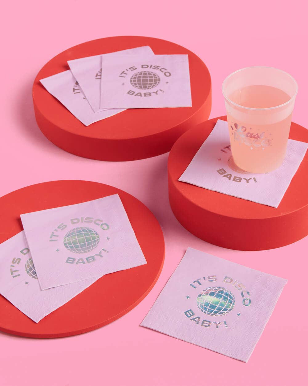 “Cocktail Hour, Activated” 🍸 Disco Paper Cocktail Napkins by xo, Fetti
