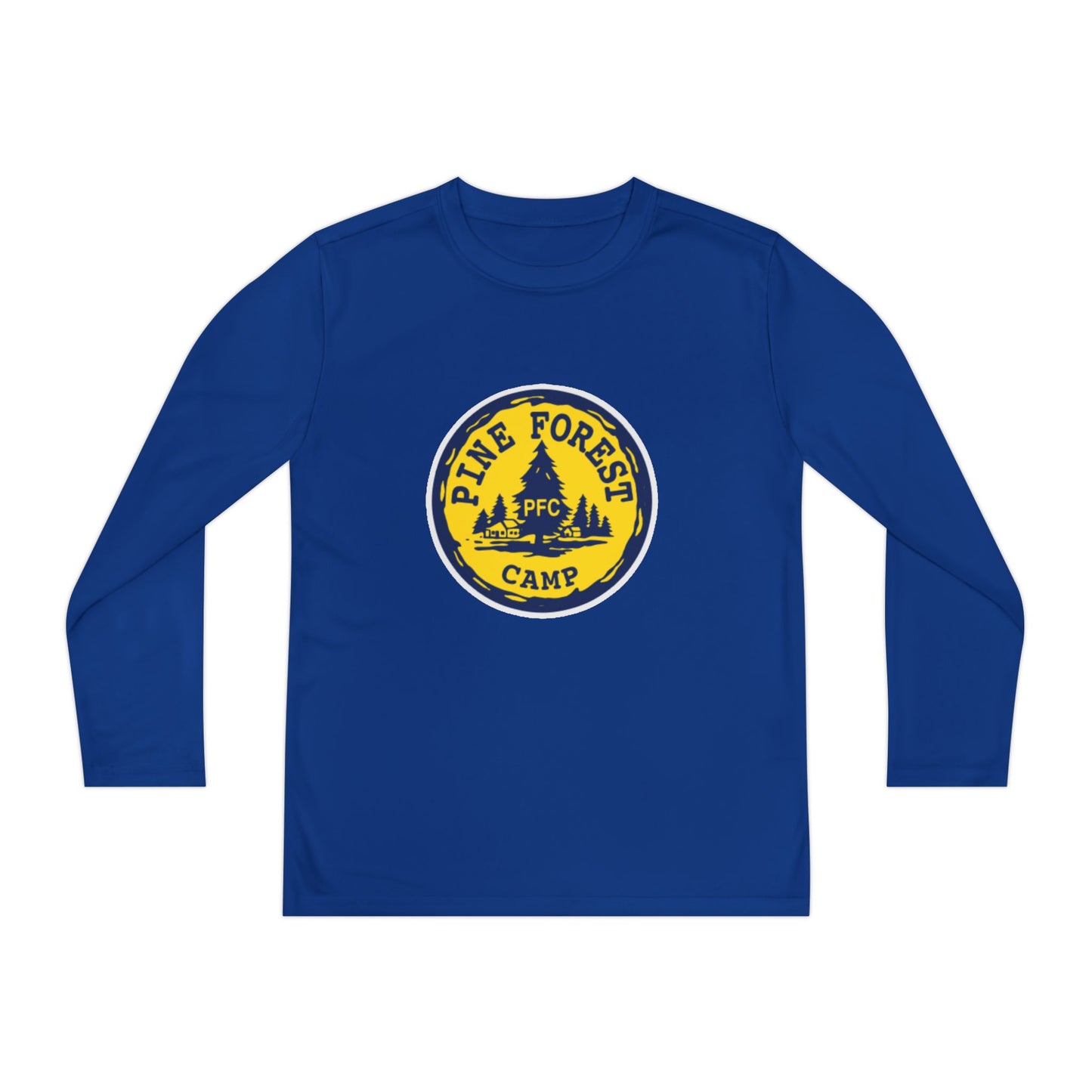 Youth Long Sleeve Tee - Pine Forest Camp Patch Design