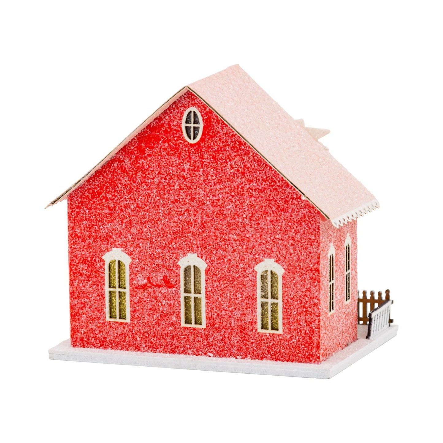 Romantic Valentine village house with warm glow