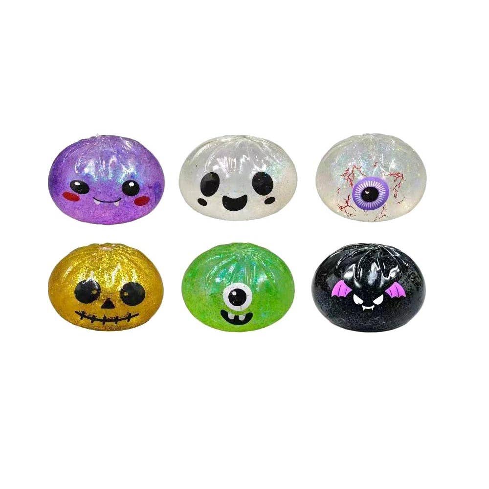12PCS - Halloween Glitter Steamed Bao Bun Dumpling Squeeze Squishy Stress Relief Toy
