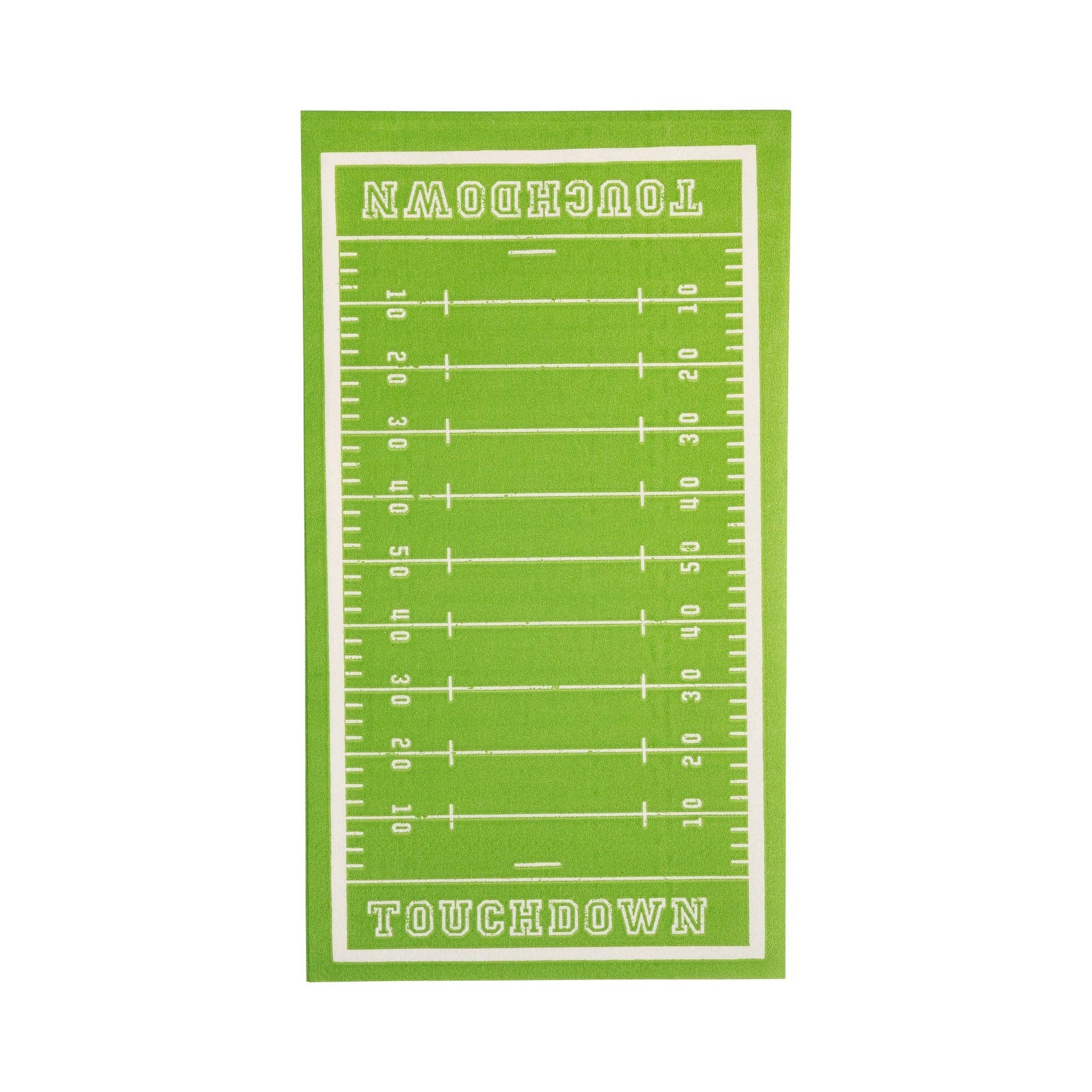 Football field dinner napkin for game day