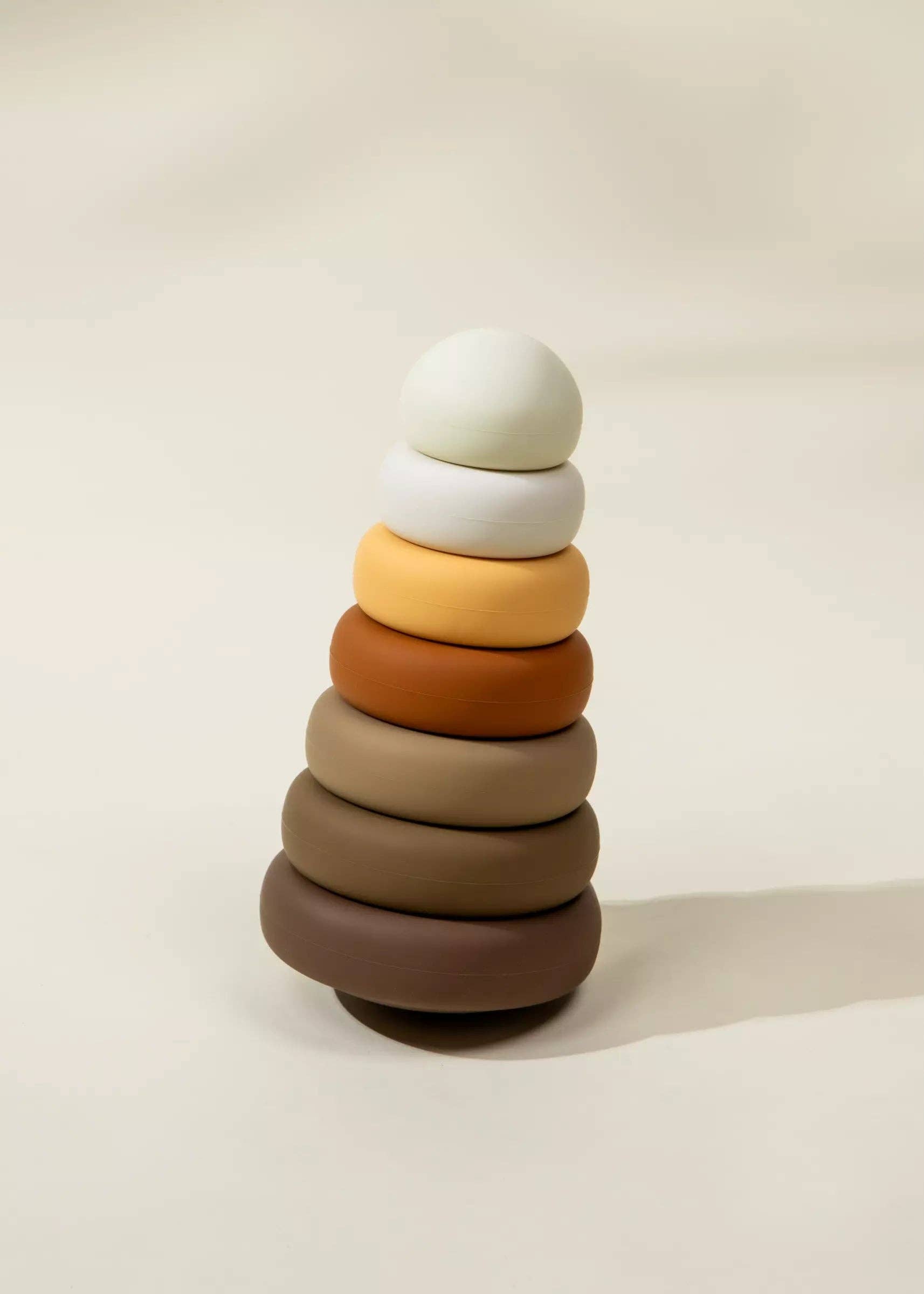 Newborn gift set including stacking tower and silicone teether