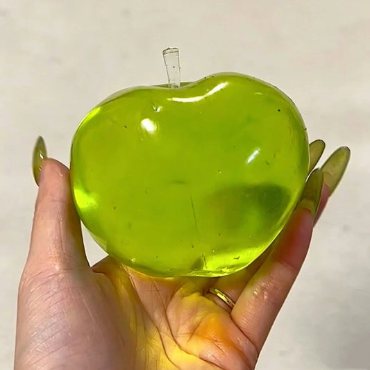 "Crystal Apple" 🍎 Clear Squishy Soft Squeeze Fidget Toy