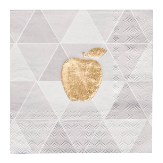 Golden Apple cocktail napkins with gold trim