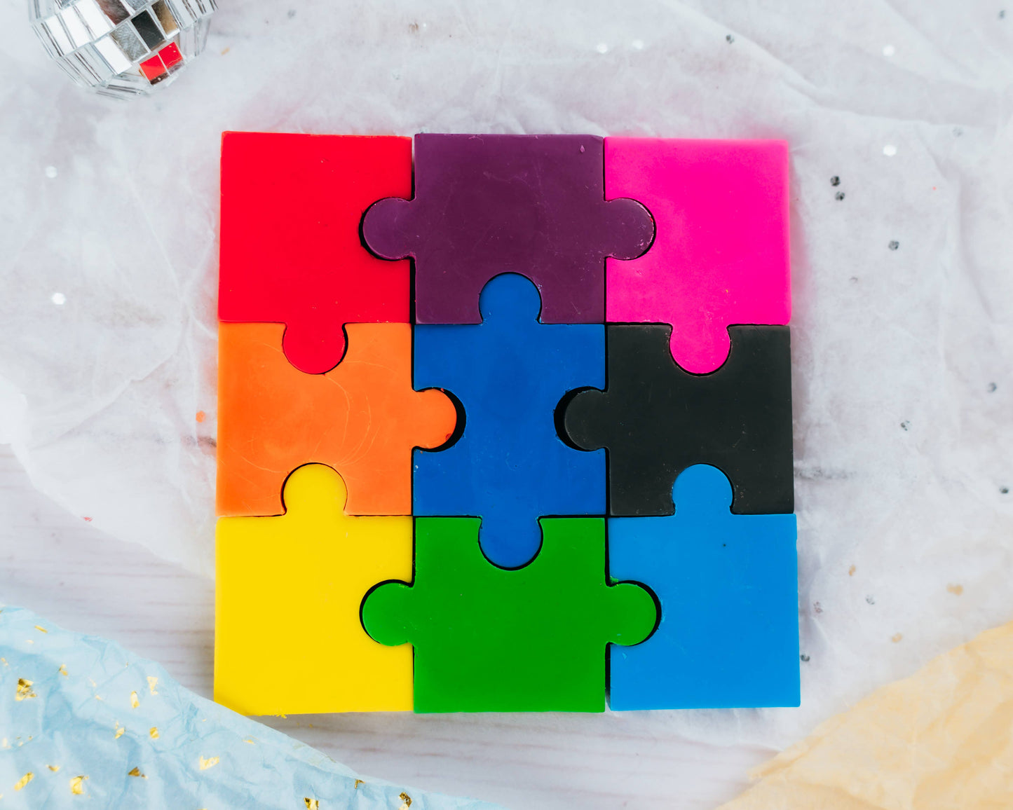 "Piece Out" 🧩 Puzzle-Shaped Crayons by Wonder Hue Crayon Co.